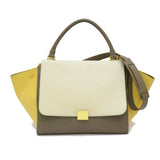 【CELINE/セリーヌ】 トラペーズ　トリコロール　2WAY ハンドバッグ レザー アイボリー/グレー/イエロー レディース【中古】【真子質店】【GD】




【TMiY】