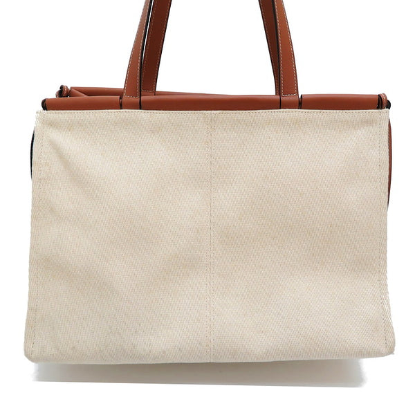 【LOEWE/ロエベ】 クッショントート　ラージサイズ  トートバッグ キャンバス/レザー アイボリー/ブラウン レディース【中古】【真子質店】【GD】




【DDx】
