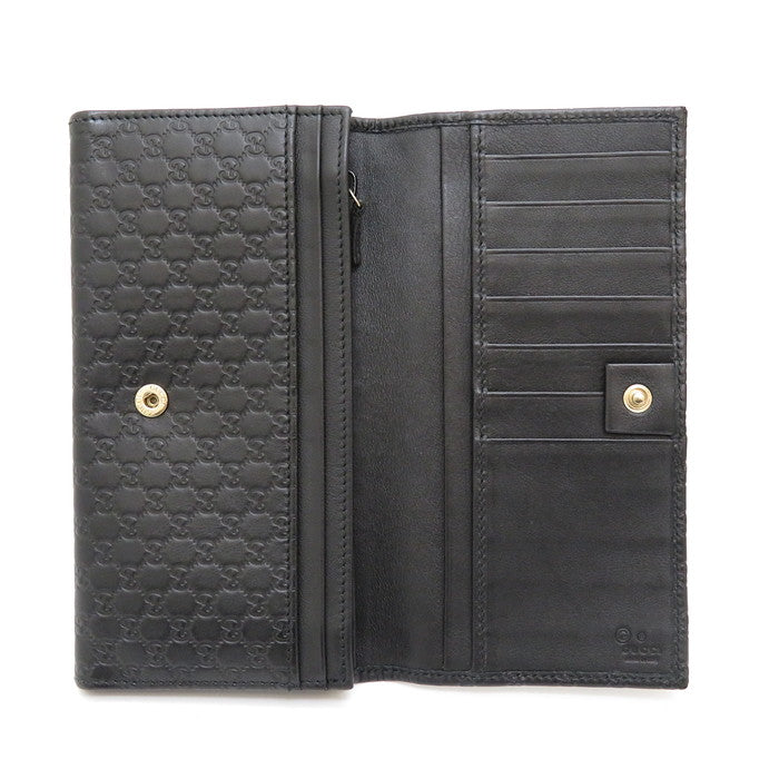 GUCCI/グッチ】 449396 グッチシマ 長財布 レザー 黒 ユニセックス 
