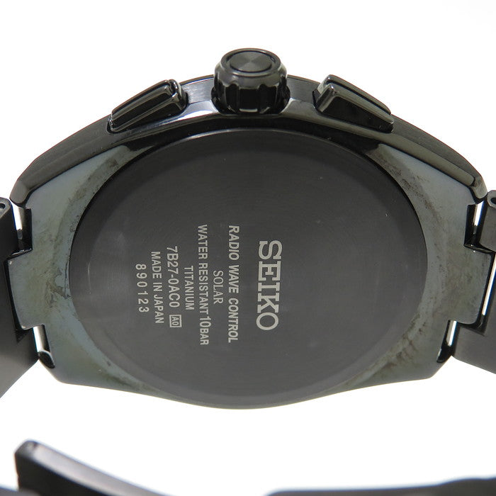 【SEIKO/セイコー】 7B27-0AC0 ブライツ 　オールブラック 腕時計 チタン ソーラー電波 黒 メンズ