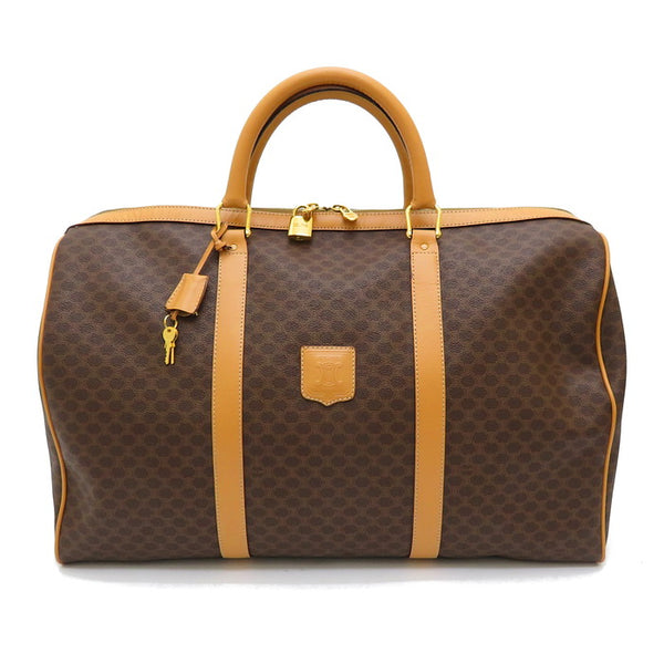 希少❗️ セリーヌ CELINE ボストンバッグ マカダム ダークブラウン PVC CELINE/セリーヌ】 マカダム ボストンバッグ PVC/レザー ブラウン系