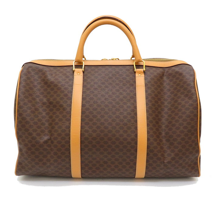 CELINE/セリーヌ】 マカダム ボストンバッグ PVC/レザー ブラウン系