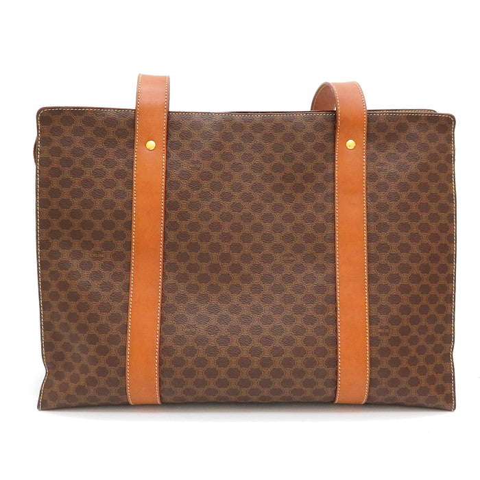 CELINE マカダム トートバッグ ブラウン CELINE/セリーヌ】 マカダム トートバッグ PVC/レザー ブラウン