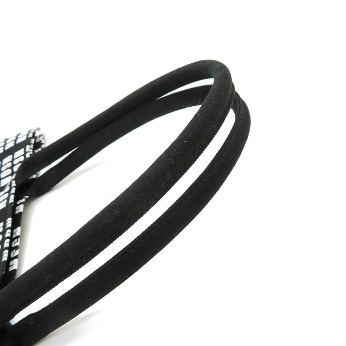 MSGM 総柄ロゴ トートバッグ キャンバス 白×黒 ユニセックス【中古
