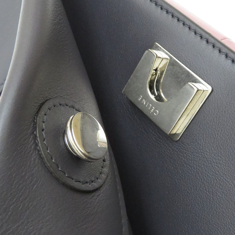 【CELINE/セリーヌ】 ミディアム　フレーム ショルダーバッグ レザー ブラック/ピンク レディース【中古】【真子質店】【BL】, 【IIxx】