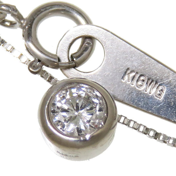 ダイヤモンド（推定H-I1程度） 0.10ct ネックレス K18WGホワイトゴールド 18金 1.3g 45cm レディース 【中古】【真 –  真子質店 PawnShopMAKO