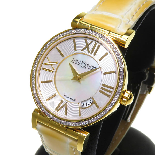 SAINT HONORE/サントノーレ】 未使用 腕時計 GP/レザー クオーツ