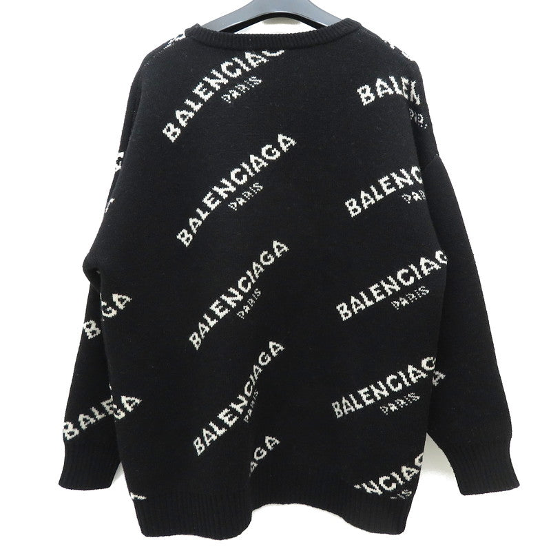 肩幅胸囲着丈袖丈BALENCIAGA バレンシアガ メンズクルーネックニット セーター ブラック