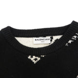 【BALENCIAGA/バレンシアガ】 オールオーバー　ロゴ　クルーネック　セーター ニット ウール/ナイロン ブラック メンズ【中古】【真子質店】【BL】




【DTS】