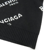 【BALENCIAGA/バレンシアガ】 オールオーバー　ロゴ　クルーネック　セーター ニット ウール/ナイロン ブラック メンズ【中古】【真子質店】【BL】




【DTS】