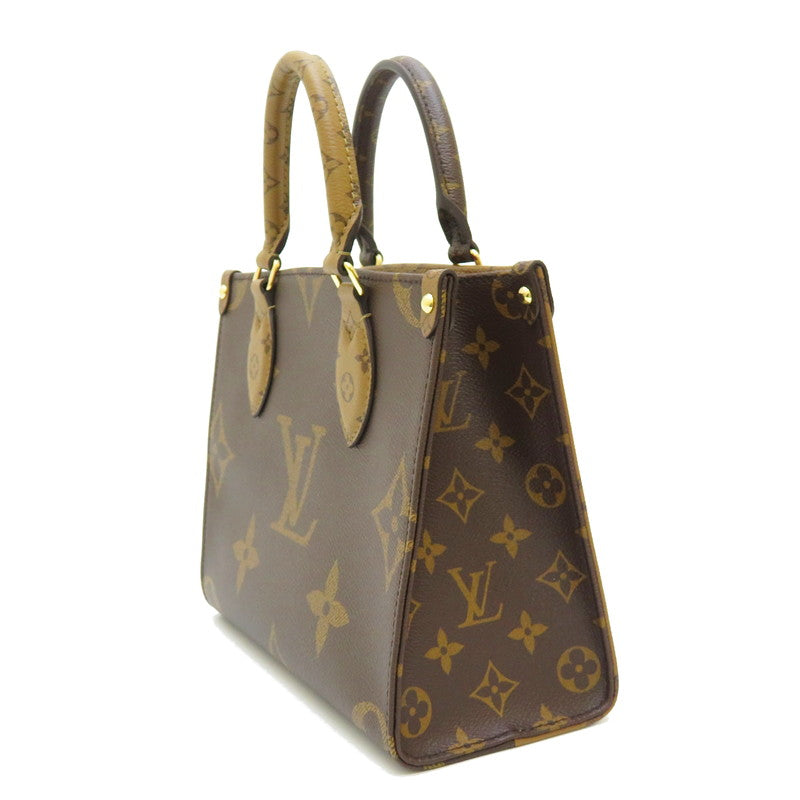 【LOUIS VUITTON/ルイ・ヴィトン】 オンザゴー PM モノグラム M46373 ハンドバッグ ブラウン  レディース【中古】【真子質店】【BL】, 【MaKDx】, 【ex】