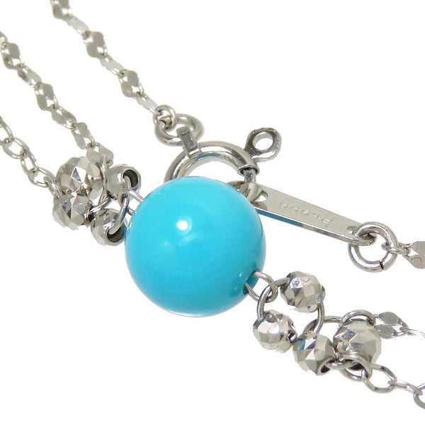 Moon ☪︎*　ターコイズ ステーションネックレス プラチナ999 ステーション ロング ターコイズ/トルコ石 3.2～6.9mm ネックレス