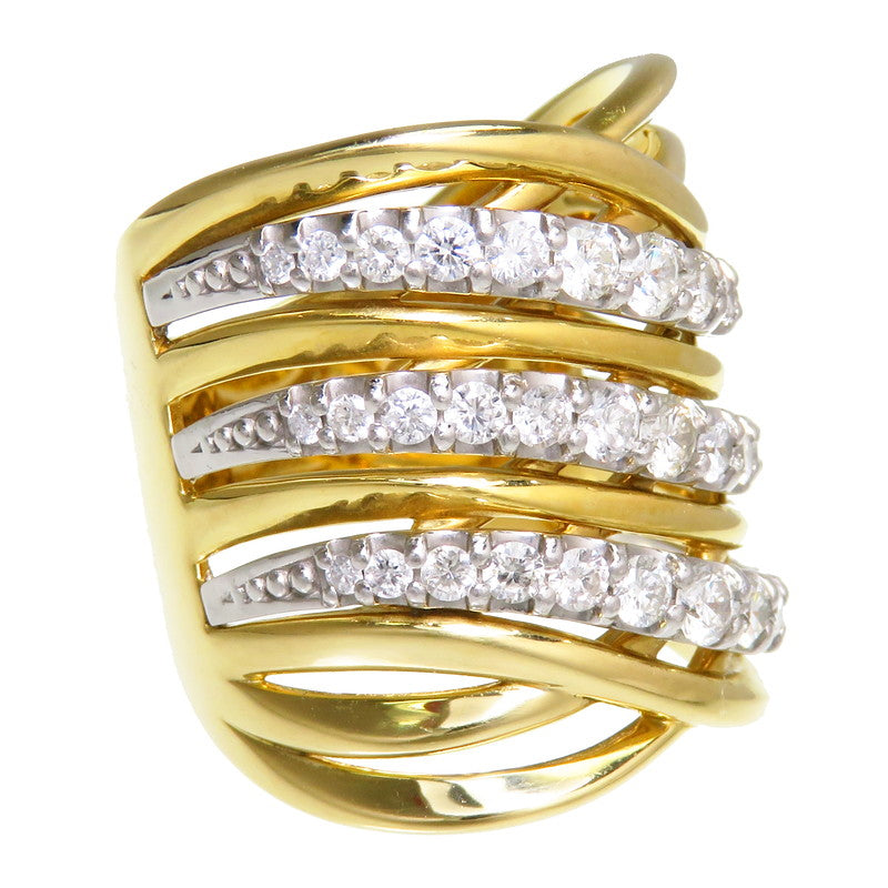 美品 k18 ゴルド 指輪 ダイヤ 14 キラキラリング - 腕時計、アクセサリー