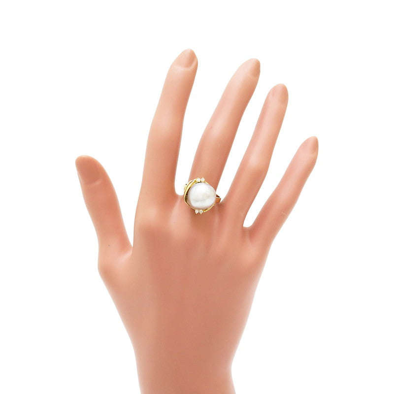 12.5号 白蝶真珠(バロックパール) 12.1mm ダイヤモンド リング・指輪 ...