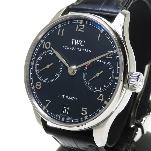うえら　最安　IWC ポルトギーゼ　7デイズ　IW500109 ブラック IWC ポルトギーゼ・7デイズ ブラック SS 国内正規品 - 腕時計
