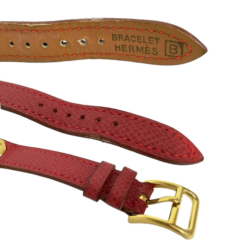 HERMES/エルメス】 ケリーウォッチ 腕時計 GP/レザー クオーツ 白文字