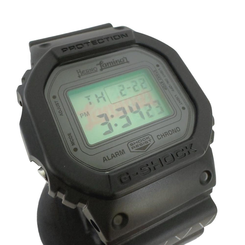 【CASIO/カシオ】 HERNO LAMINAR G-SHOCK DW-5600VT ヘルノ ラミナー コラボ　デジタル 腕時計  ステンレススチール/ラバー クオーツ 黒 メンズ