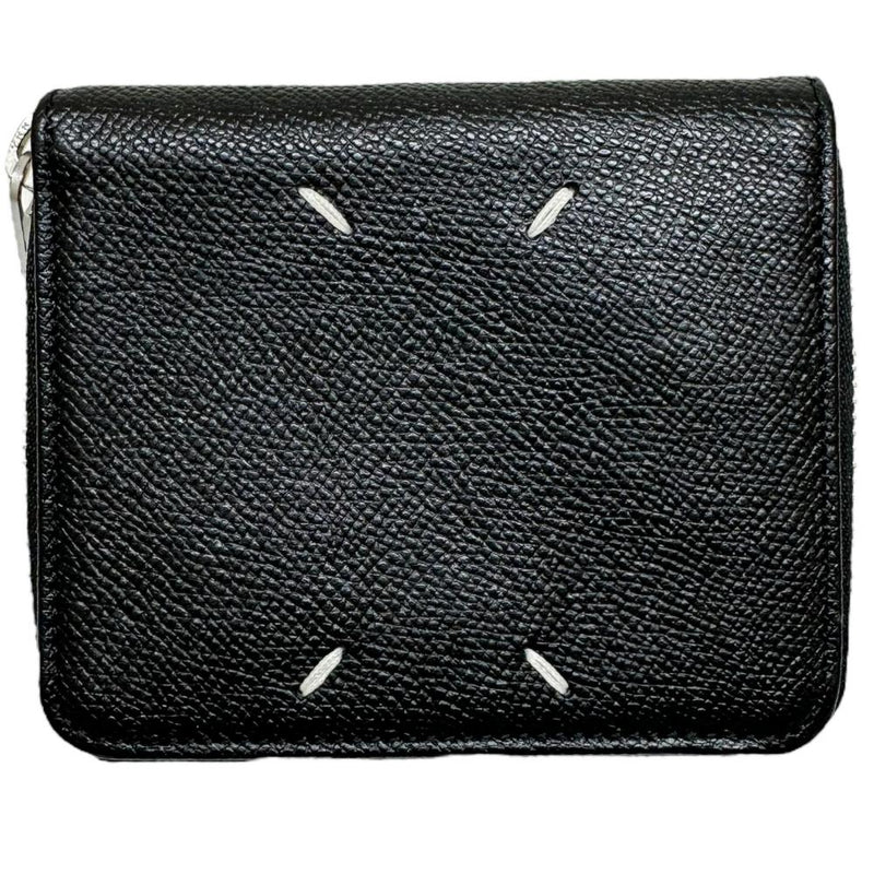 メゾンマルジェラ　二つ折り財布　ブラック　ラウンドファスナー　Maisonユニセックス