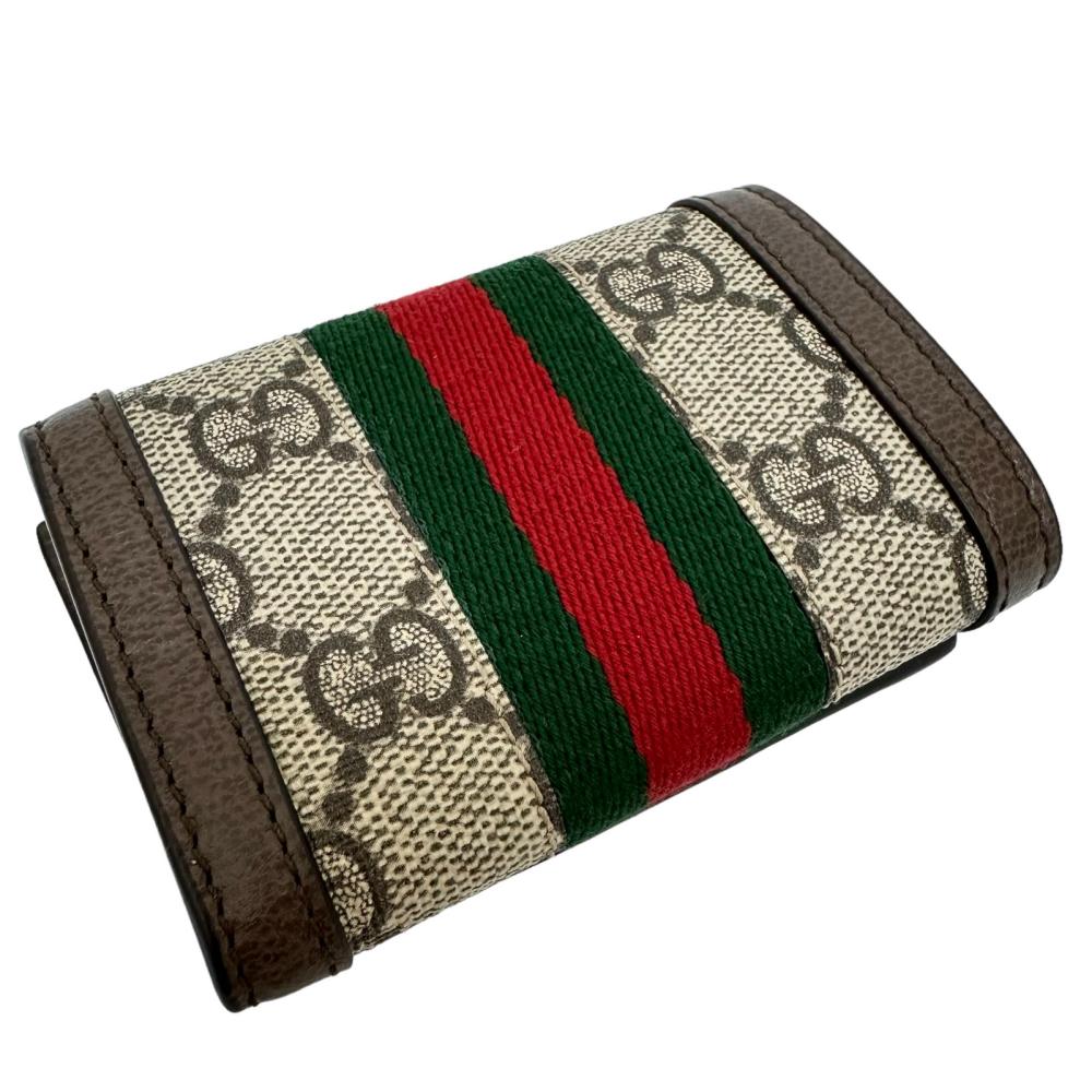 【GUCCI/グッチ】 オフィディア ミニウォレット シェリーライン 735099 3つ折り財布 三つ折り財布 レザー/PVC ブラウン/ベ –  真子質店 PawnShopMAKO