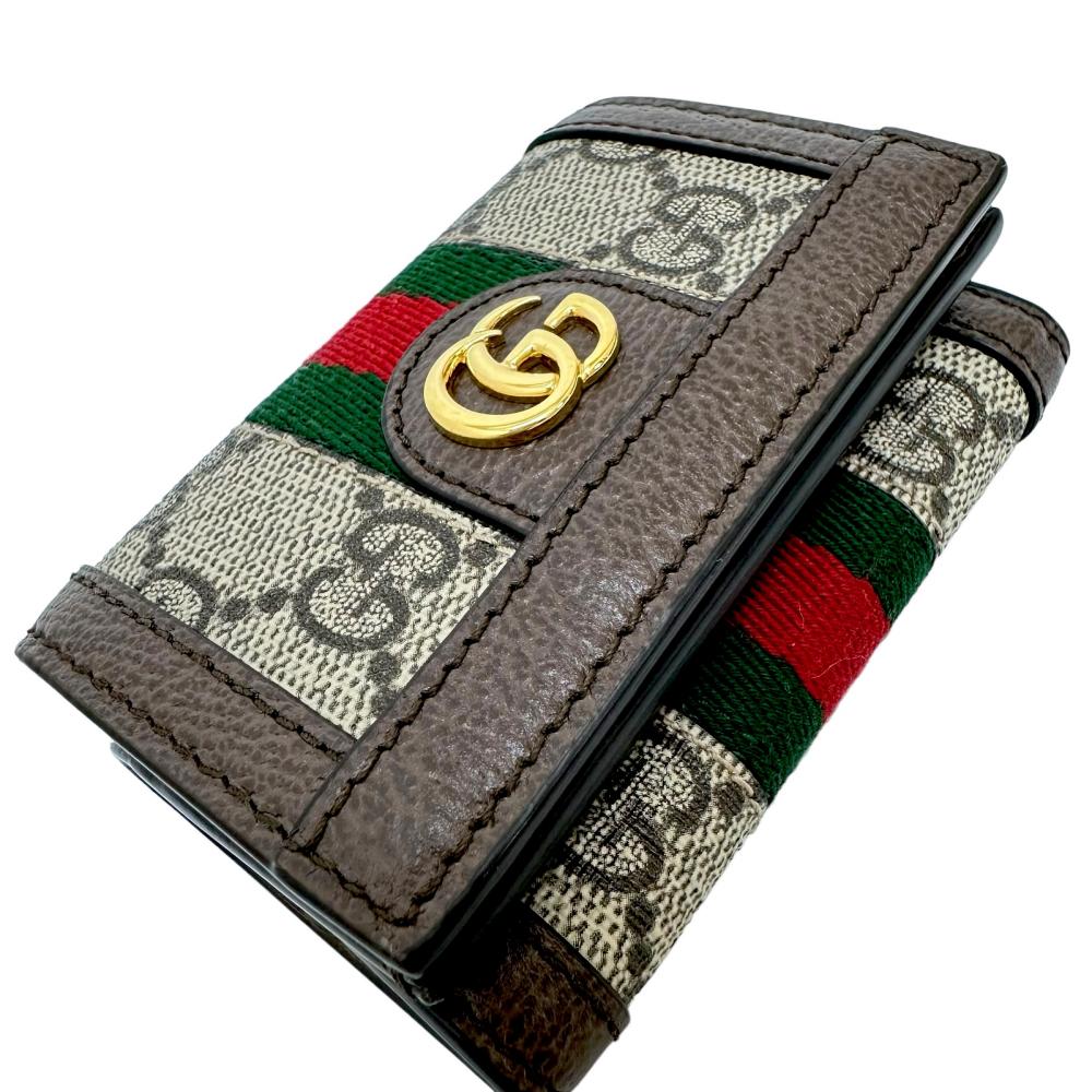 GUCCI/グッチ】 オフィディア ミニウォレット シェリーライン 735099 3つ折り財布 三つ折り財布 レザー/PVC ブラウン/ベ – 真子質店  PawnShopMAKO