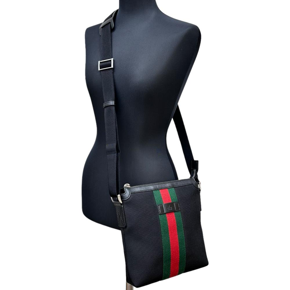 GUCCI/グッチ】 シェリーライン ショルダーバッグ ナイロン/キャンバス ブラック ユニセックス【中古】【真子質店】【BL】 【YDS –  真子質店 PawnShopMAKO