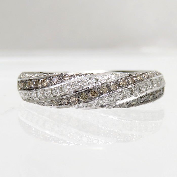 16号 ダイヤモンド(ブラウン含む) 計0.82ct リング・指輪 K18WG 