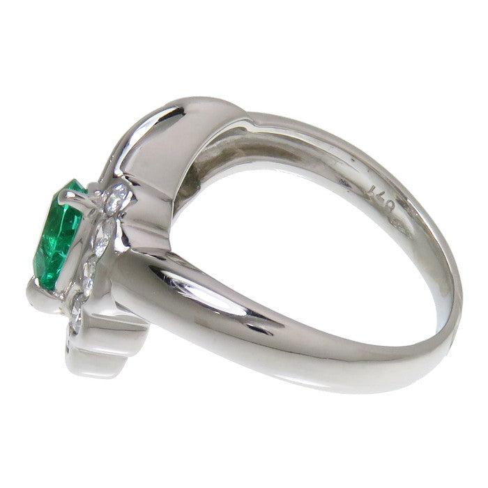 12号 エメラルド 0.71ct ダイヤモンド 計0.63ct リング・指輪 Pt900