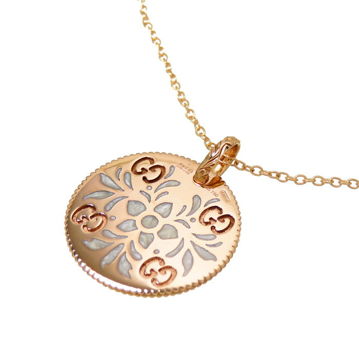 GUCCI 750ゴールド GGロゴ 花柄チャーム 最終特価品【GUCCI/グッチ】 GG柄 花/フラワー リバーシブル
