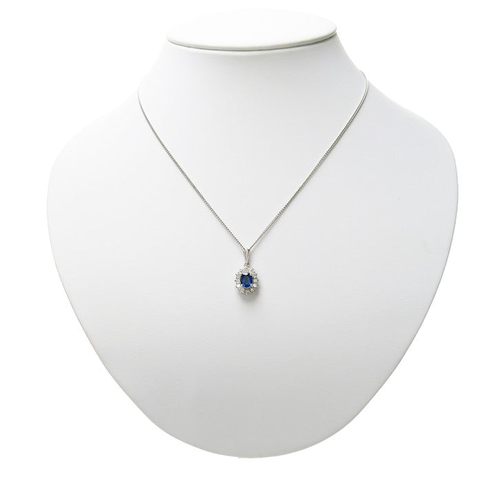 プラチナ900 天然サファイア　2,00ct ダイヤモンド　ペンダント サファイア 1.00ct ダイヤモンド 計0.44ct ペンダントトップ Pt900