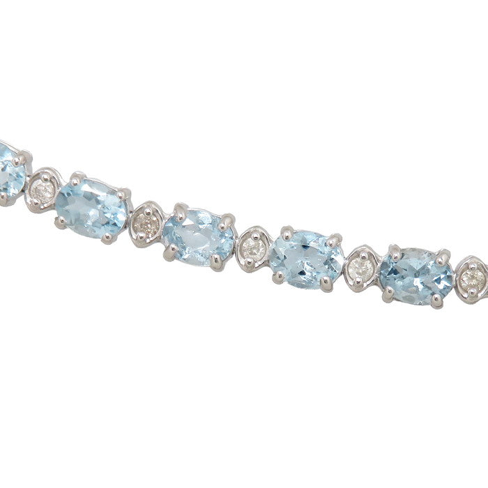 ⭐天然アクアマリン ダイヤ ブレスレット k18WG 1.4ct 1点物 