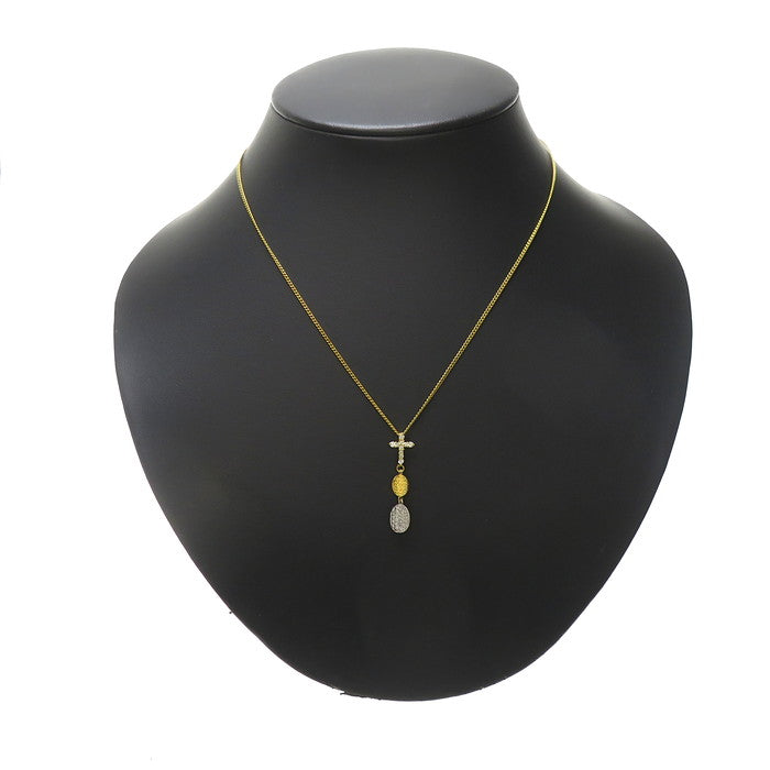 クロス/十字架 コンビカラー ダイヤモンド 計0.15ct ペンダントトップ 