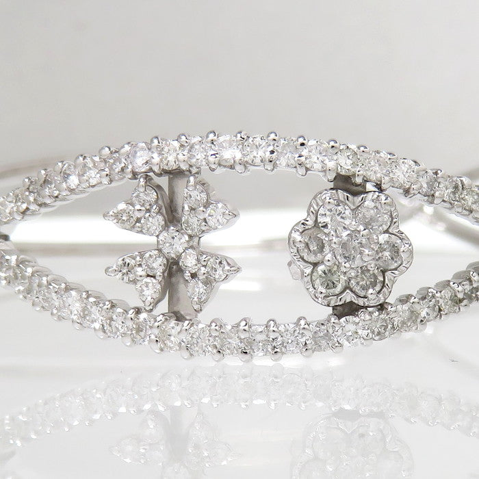 最終特価品 花/フラワー ダイヤモンド 計3.03ct ブレスレット K18WG