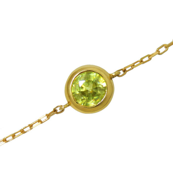 一粒ジュエリー スフェーン 0.21ct ブレスレット K18ゴールド 18