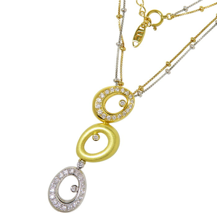 ★★最終特価品 3連サークル 2連チェーン コンビ 一部艶消し ダイヤモンド 計0.50ct ネックレス K18YGイエローゴールド 18金/K18WGホワイトゴールド 18金 12.8g 43cm レディース
【中古】【真子質店】




【MixMa】