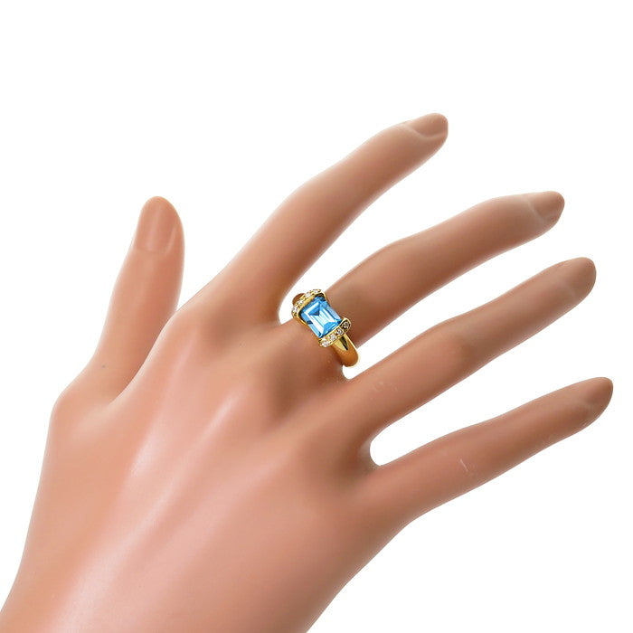 11.5号 ブルートパーズ ダイヤモンド 計0.09ct リング・指輪 K18 