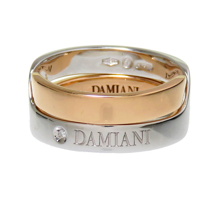 9号【Damiani/ダミアーニ】 2連 ダイヤモンド リング・指輪 バーチ/BACI K18WGホワイトゴールド 18金/K18PGピンク –  真子質店 PawnShopMAKO