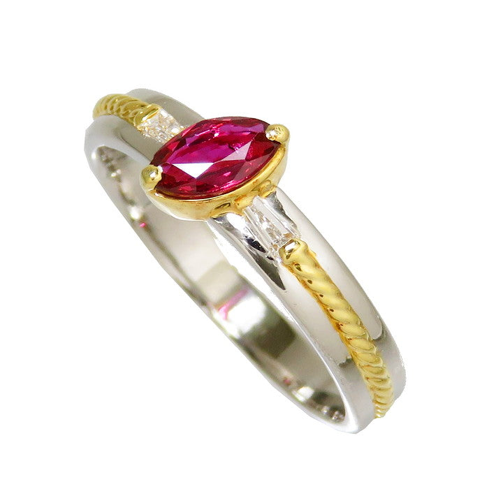 ★★最終特価品 14号 コンビカラー ルビー 0.45ct ダイヤモンド 計0.07ct リング・指輪 Pt900プラチナ/K18ゴールド 18金 4.2g レディース
【中古】【真子質店】




【Ixx】