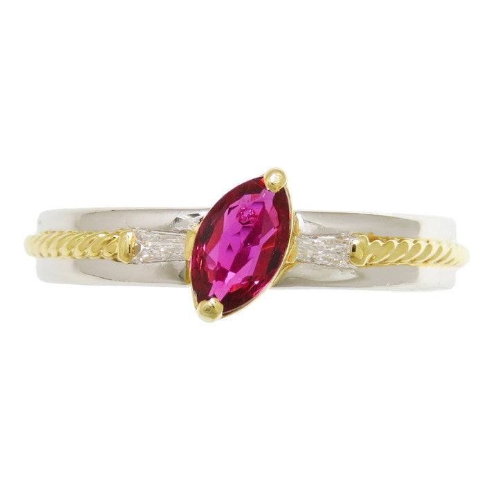 最終特価品 14号 コンビカラー ルビー 0.45ct ダイヤモンド 計0.07ct  