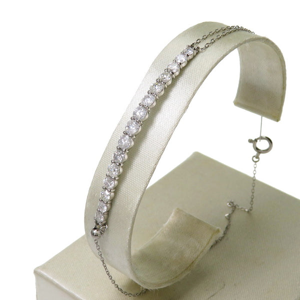 PT900/850 プラチナ ダイアモンド1CT ブレスレット ダイヤモンド 計1.00ct ブレスレット Pt900プラチナ/Pt850プラチナ 2.4