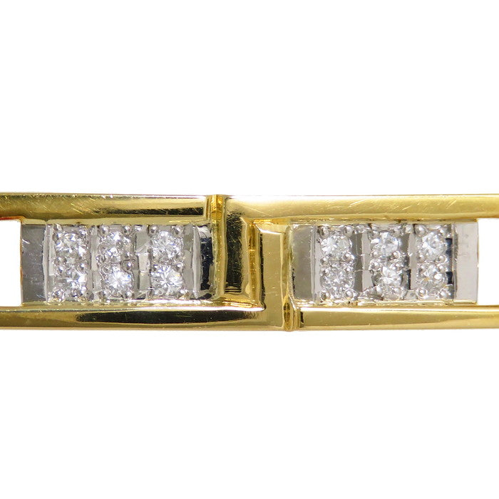 コンビ ダイヤモンド 計0.11ct ブレスレット K18ゴールド 18金/Pt900 