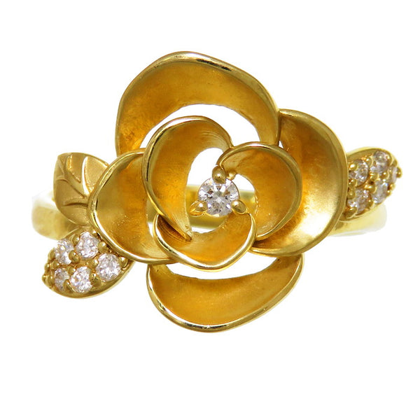 11.5号 花/フラワー/薔薇/バラモチーフ かわいいのにエレガント ダイヤモンド 計0.12ct リング・指輪 K18ゴールド 18金 3.2g レディース
【中古】【真子質店】




【TTx】