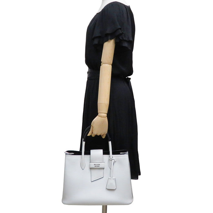 PRADA/プラダ】 1BG148 2WAY トートバッグ/ソフトカーフ BIANCO/NERO 