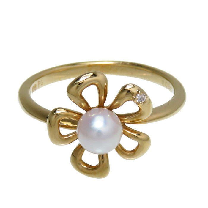 11号 フラワー/花 アコヤ真珠 約4.7mm程度 ダイヤモンド 0.005ct 