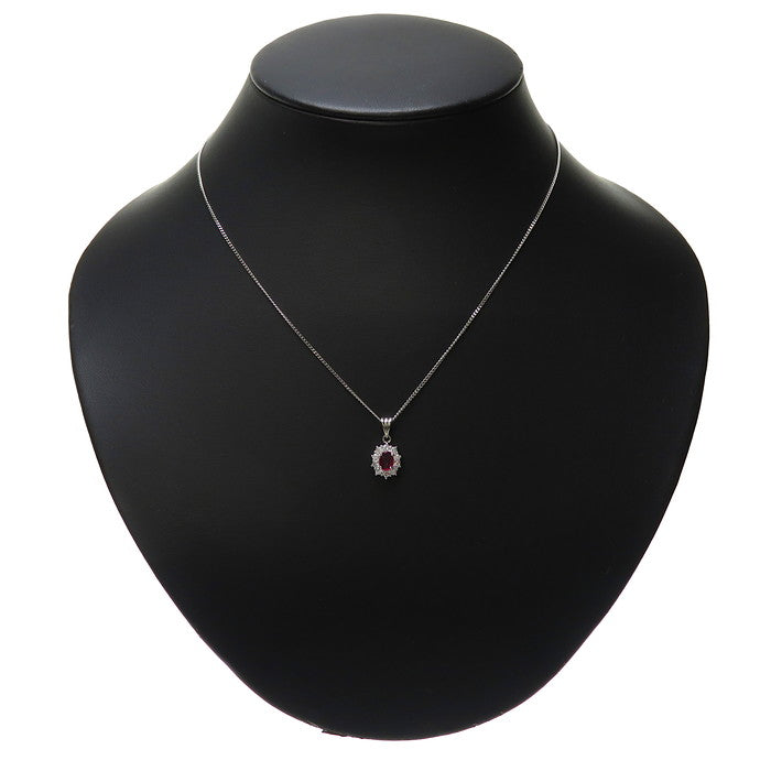 最終特価品 ルビー 0.43ct ダイヤモンド 計0.31ct ネックレス Pt900