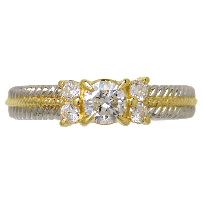 12.5号 コンビカラー ダイヤモンド(中央/推定H-SIクラス) 0.305ct ダイヤモンド 計0.16ct リング・指輪 Pt900プラチナ/K18ゴールド 18金 5.7g レディース
【中古】【真子質店】




【DMiD】