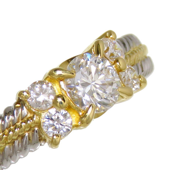 12.5号 コンビカラー ダイヤモンド(中央/推定H-SIクラス) 0.305ct ダイヤモンド 計0.16ct リング・指輪 Pt900プラチナ/K18ゴールド 18金 5.7g レディース
【中古】【真子質店】




【DMiD】