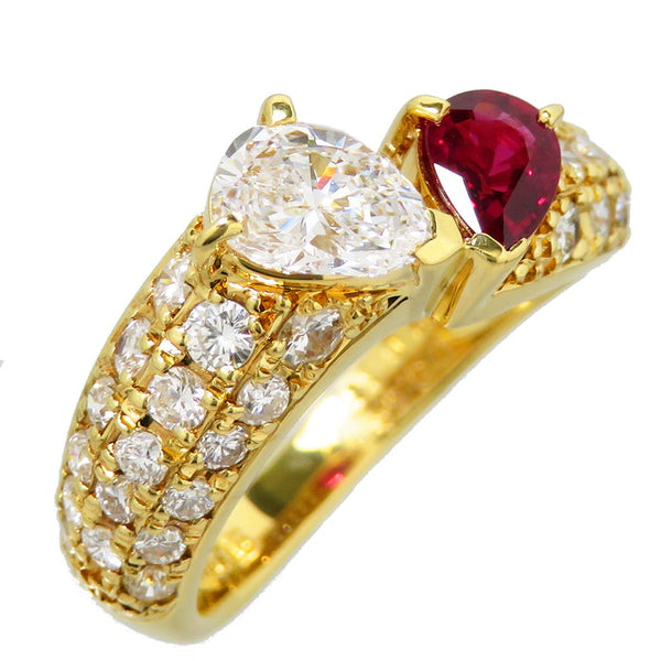 7.5号 ルビー 0.39ct ダイヤモンド(推定H-SI1程度) 0.54ct メレダイヤモンド 計0.66ct リング・指輪 K18ゴールド 18金 4.4g レディース
【中古】【真子質店】




【KKx】