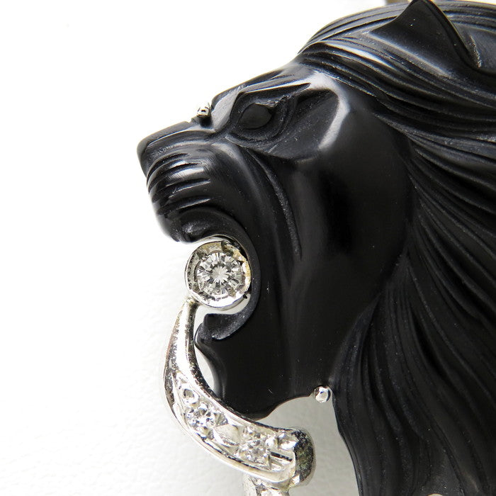 獅子/ライオン/動物/アニマルモチーフ ブローチ兼用 黒石 ダイヤモンド 計0.13ct ペンダントトップ K18WGホワイトゴールド 18金 17.2g レディース
【中古】【真子質店】




【KKx】