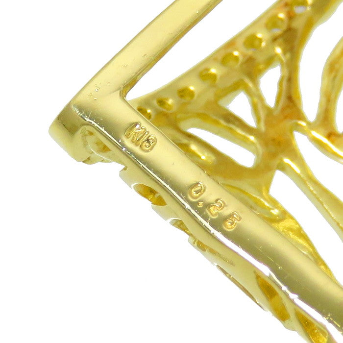 透かしデザイン　艶消し　花/フラワー/薔薇 ダイヤモンド 計0.25ct ペンダントトップ K18ゴールド 18金 4.3g レディース
【中古】【真子質店】




【TMiY】
