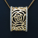 透かしデザイン　艶消し　花/フラワー/薔薇 ダイヤモンド 計0.25ct ペンダントトップ K18ゴールド 18金 4.3g レディース
【中古】【真子質店】




【TMiY】